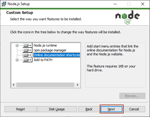 Node.js installation